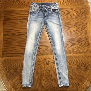 Miss Me Women's Mid-Rise Jeans, Size 29 Washed Denim Blue